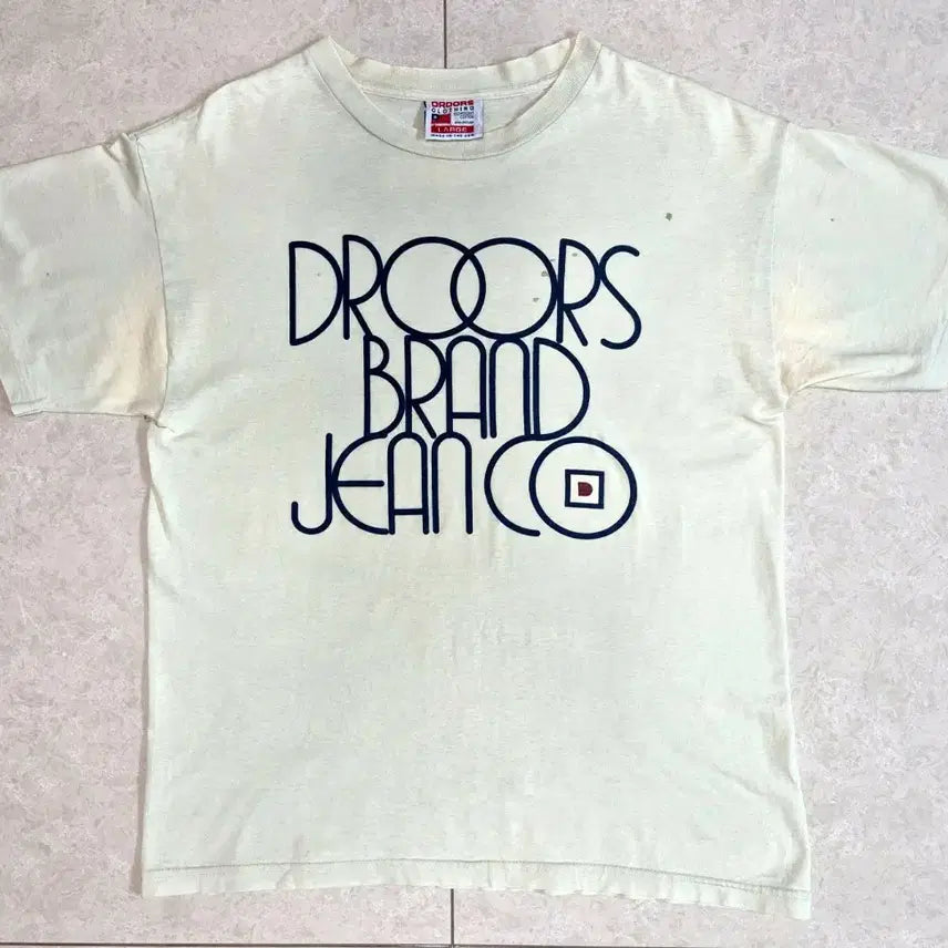 [BUNJANG] 1990s DROORS BRAND JEAN CO. Made in USA Large Logo T-Shirt / 90s DROORS BRAND Logo T-Shirt