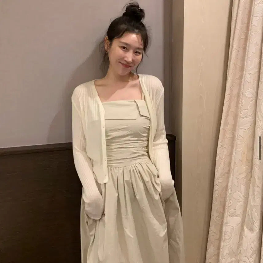 [BUNJANG] YUNA B Melange Ribbed Cardigan Cover-up / 유나브 여리여리 커버업 골지가디건-멜란지