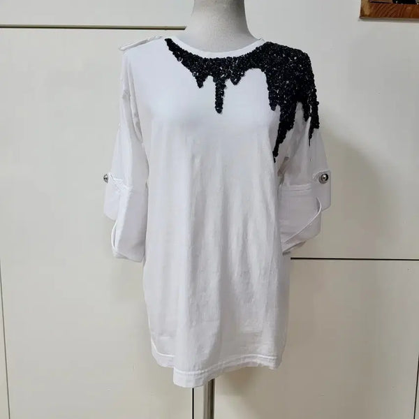 [BUNJANG] Monse Sequin Short Sleeve T-Shirt / 몬세 스팽글 반팔티
