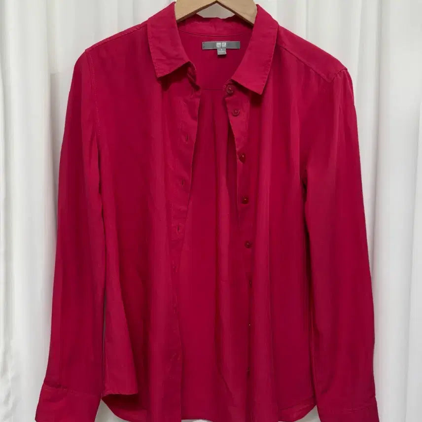 [BUNJANG] Uniqlo Dandelion Pink Shirt (Size S) / 유니클로 진달래핑크 셔츠 S