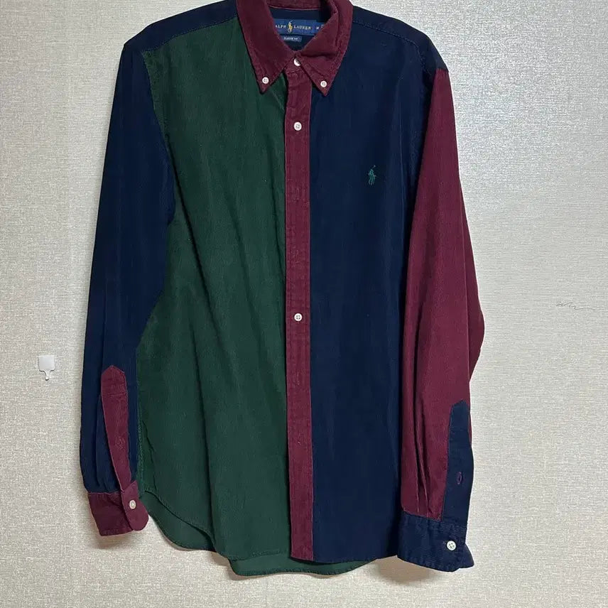 [BUNJANG] Polo Ralph Lauren Colorblock Corduroy Shirt (Classic Fit) / [M] 폴로 랄프로렌 컬러블록 코듀로이 멀티 컬러 셔츠 (클래식 핏)