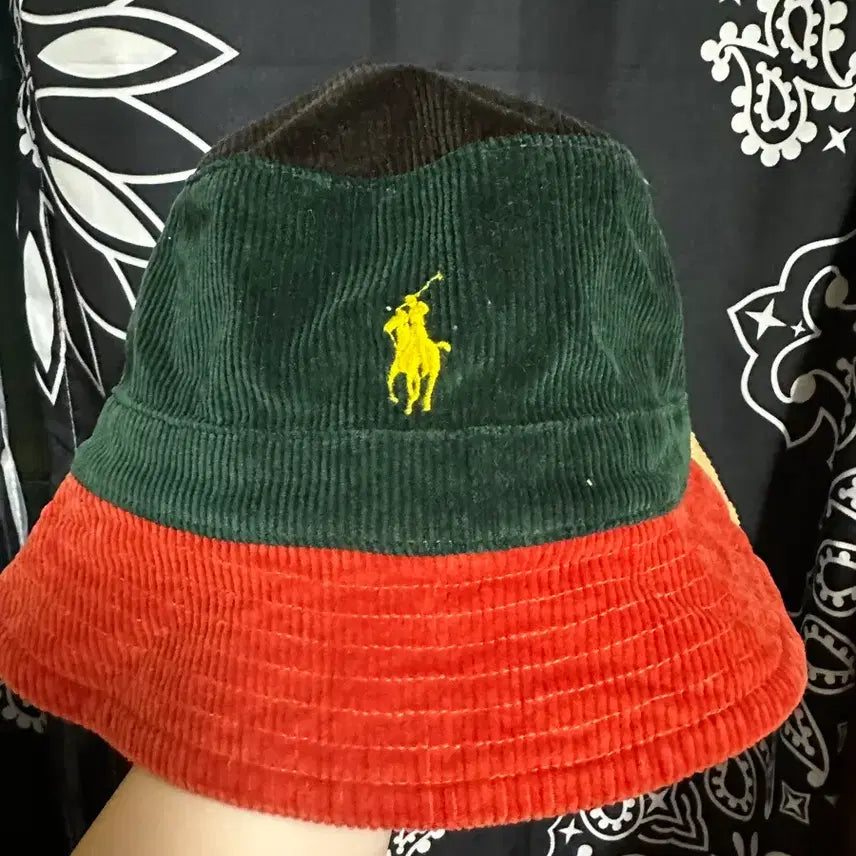 [BUNJANG] Polo Ralph Lauren Colorblock Corduroy Bucket Hat / : [희귀/해외직구] 폴로 랄프로렌 컬러블록 코듀로이 버킷햇 (벙거지)