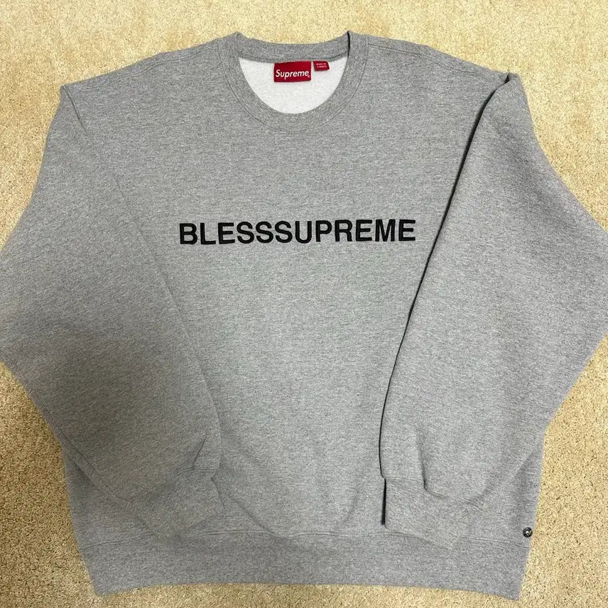[BUNJANG] Supreme x Bless Crewneck Header Grey XL / 슈프림 x 블레스 크루넥 헤더 그레이 - 23FW