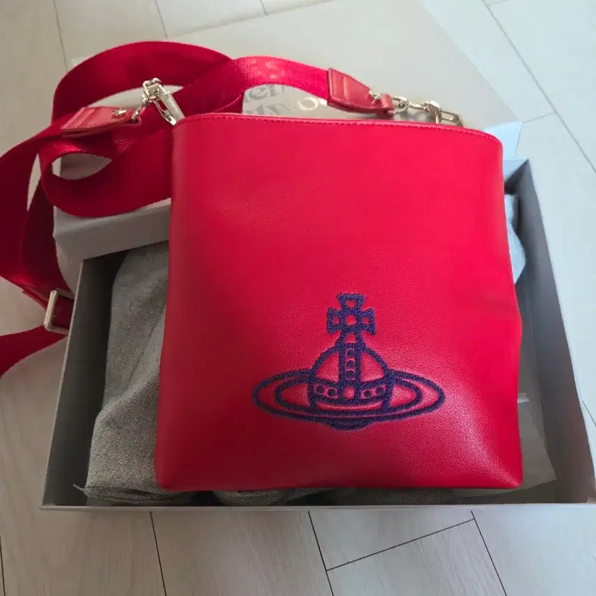 [BUNJANG] Vivienne Westwood Orb Embroidered Shoulder Bag Red / 비비안웨스트우드 숄더백