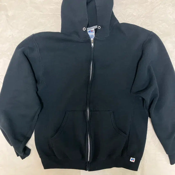 [BUNJANG] Russell Athletic 00s Black Hoodie Zip-Up Jacket - Size M / 00's 러셀 후드집업 블랙 M