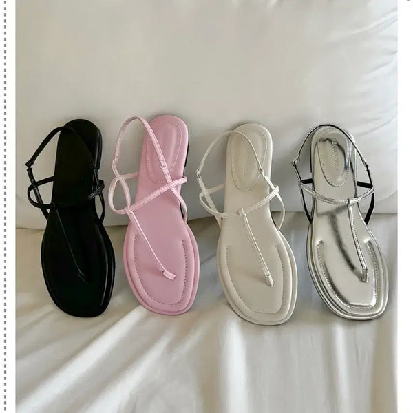 [BUNJANG] Modern Strap Flat Sandals / 모던한 스트랩 쪼리 샌들 아이보리