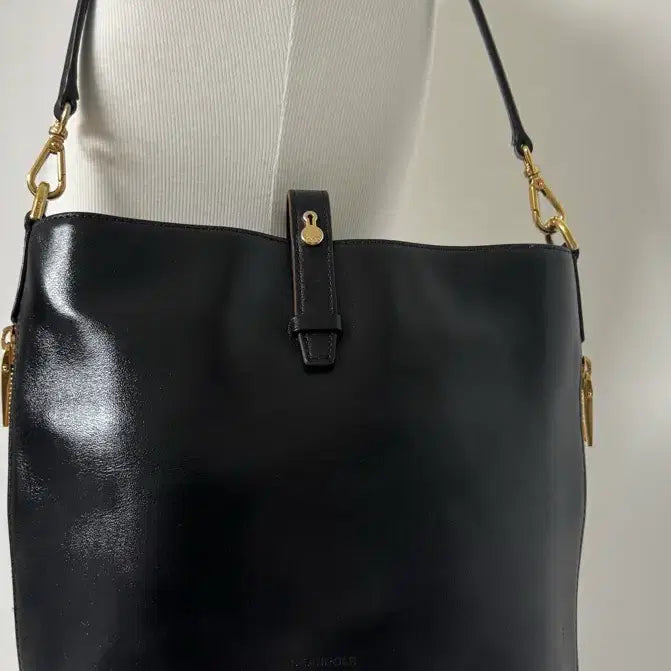 [BUNJANG] Beanpole Black Leather Shoulder Bag / 빈폴 블랙 가죽 숄더백 정품