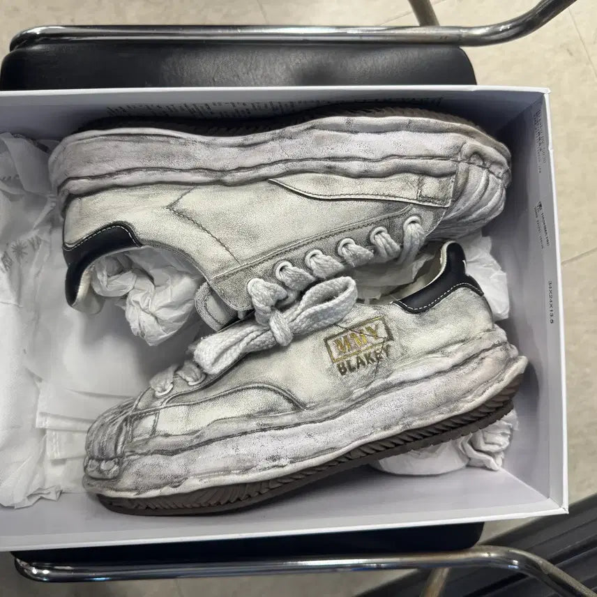 [BUNJANG] Mihara Yasuhiro Blakey Leather Dirty Washing Sneakers / 미하라야스히로블레이키 41레더 더티워싱