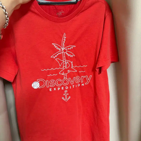 [BUNJANG] Discovery Color Block Short Sleeve T-Shirt Red Size 95 / 디스커버리 반팔 95