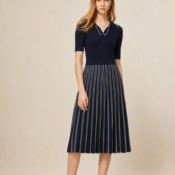 [BUNJANG] On & On Ribbed Knit Top Pleated Dress / 온앤온 골지니트탑 플리츠 원피스