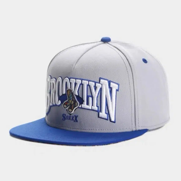 [BUNJANG] Brooklyn Lettering Ball Cap Grey/Blue / 브룩클린 볼캡 그레이/블루