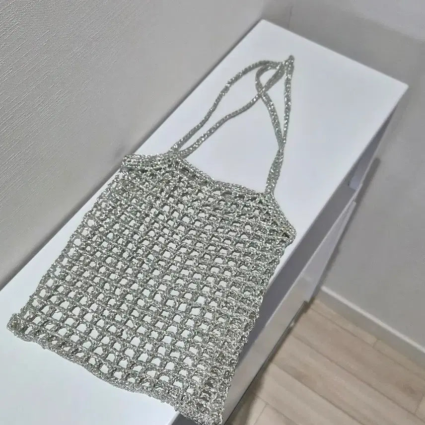 [BUNJANG] Handmade Silver Net Bag / 핸드메이드)실버 네트백