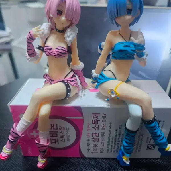 [BUNJANG] Re:Zero Ram & Rem Oni Noodle Stopper Figure / 리제로 렘,람 오니 누들스토퍼