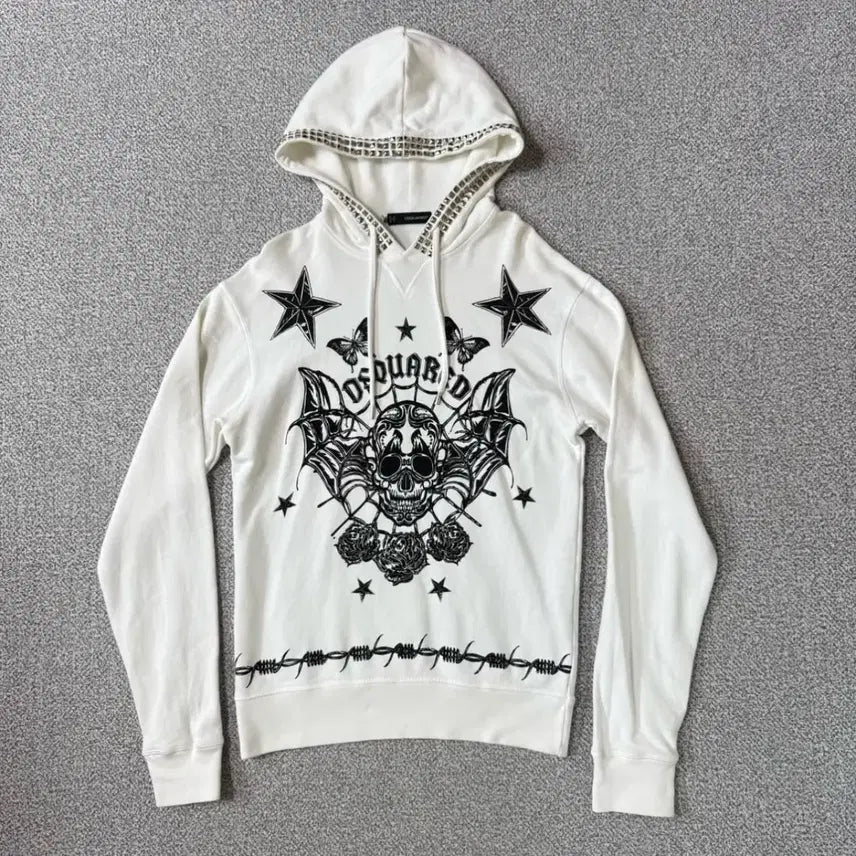 [BUNJANG] DSQUARED2 Studded Skull Punk Hoodie / 디스퀘어드2 스터드 스컬 펑크 후드티 S