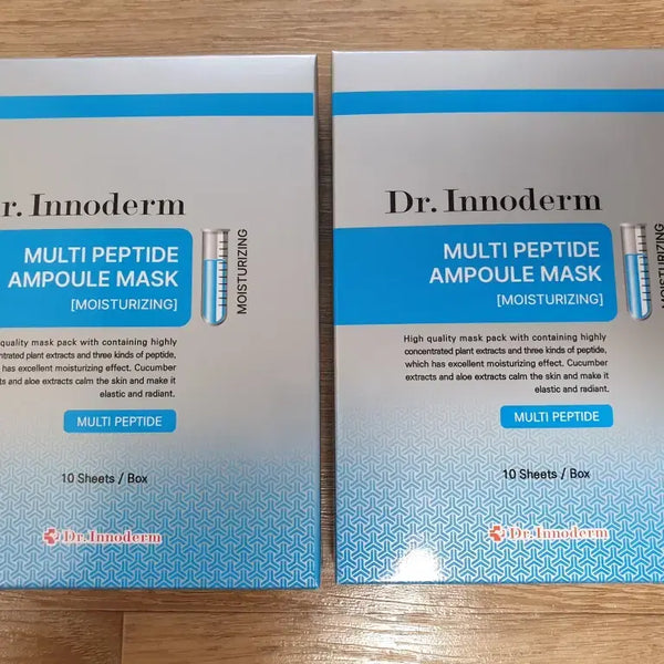[BUNJANG] Dr. Innoderm Multi-Peptide Ampoule Mask Pack (20 Sheets) / 닥터이노덤 멀티펩타이드 앰플 마스크팩 10매 x 2박스 피부과 파랑 보습