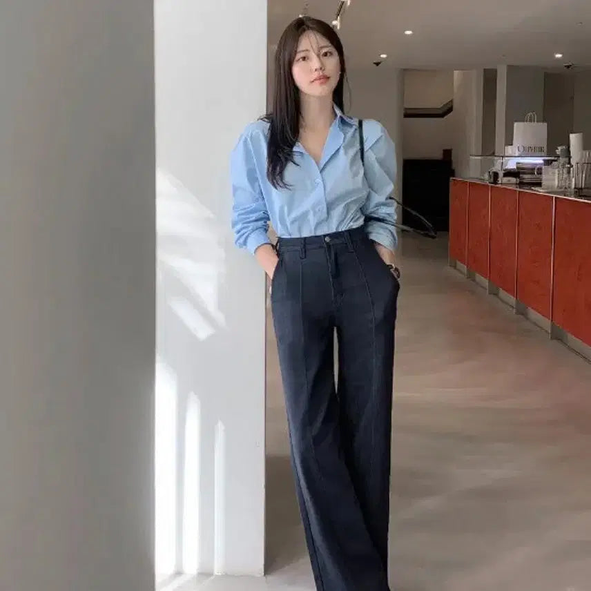 [BUNJANG] HAWA MADE Long & Lean Pintuck Denim (Non-Fade Raw Denim Version) Short XS / 하와 HAWA MADE 롱앤린 핀턱 데님 [논페이드 생지ver] 숏XS
