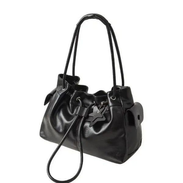 [BUNJANG] Black Shoulder Bag with Star Charm / 검정색 숄더백 별 모양 참