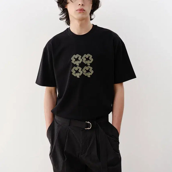 [BUNJANG] E.A Clover Short-Sleeve T-Shirt Black L (100-105) / 이에이 클로버 반팔 티셔츠 블랙 L(100~105)사이즈 판매합니다.
