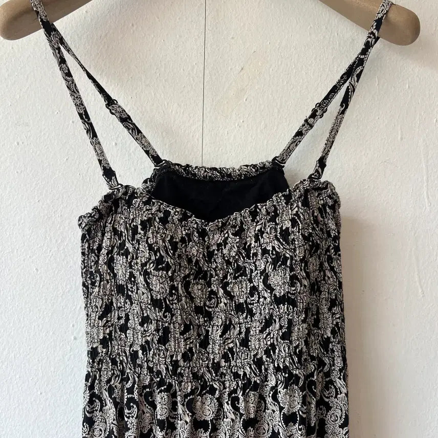 [BUNJANG] Uniqlo Women's Black Paisley Camisole Dress Bra Top M / 유니클로 여성 블랙 페이즐리 캐미솔원피스 브라탑원피스 M