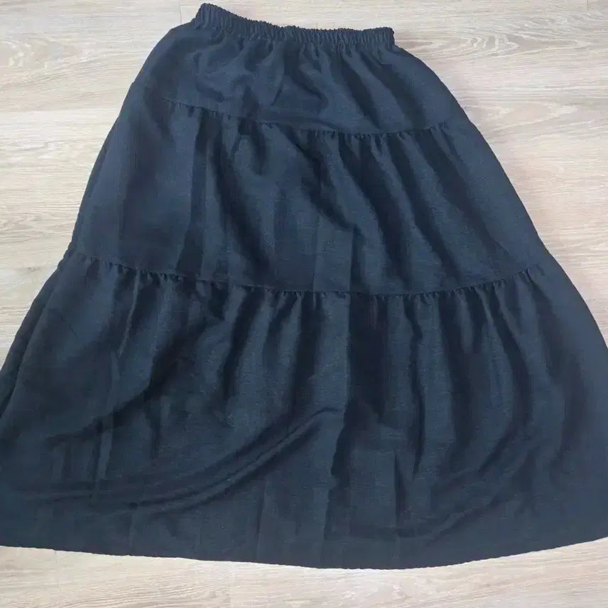 [BUNJANG] Black Tiered Ruffle Long Skirt (Transitional Season) / 캉캉 블랙 롱스커트(간절기용)