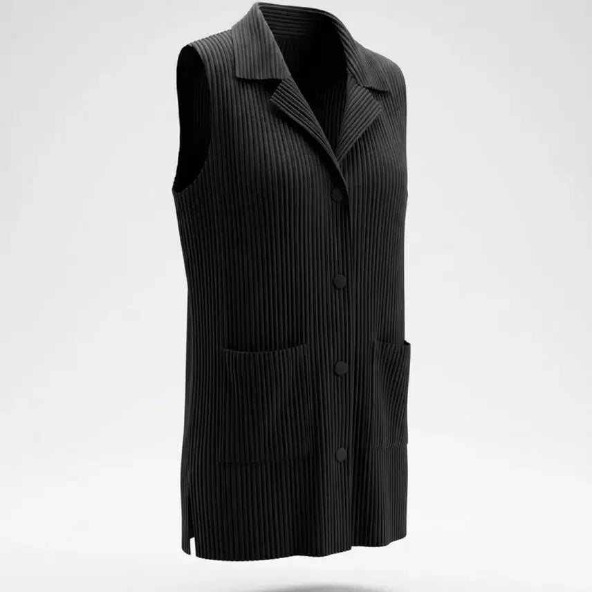[BUNJANG] Women's Pleated Black Vest / 여성F/ ds 국내제작 플리츠 블랙 조끼