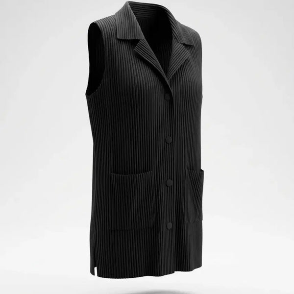 [BUNJANG] Women's Pleated Black Vest / 여성F/ ds 국내제작 플리츠 블랙 조끼