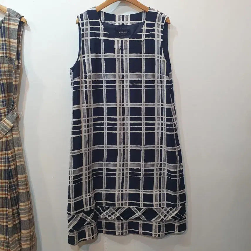 [BUNJANG] Beanpole Silk Blend Check One-Piece Dress / 빈폴 실크혼방 체크 원피스
