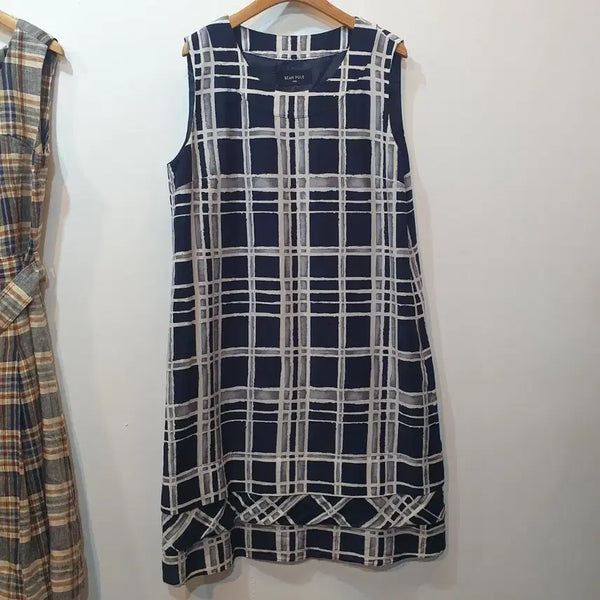 [BUNJANG] Beanpole Silk Blend Check One-Piece Dress / 빈폴 실크혼방 체크 원피스