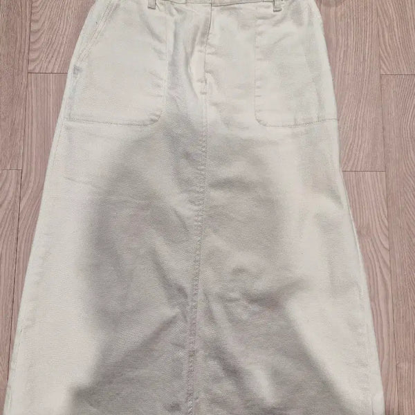 [BUNJANG] SPAO White Cream Denim Skirt M / 스파오 화이트 크림 데님 스커트 M