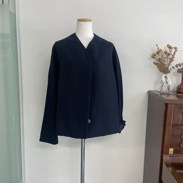 [BUNJANG] VERSO Navy V-Neck Raglan Jacket / [VERSO] 네이비 브이넥 자켓