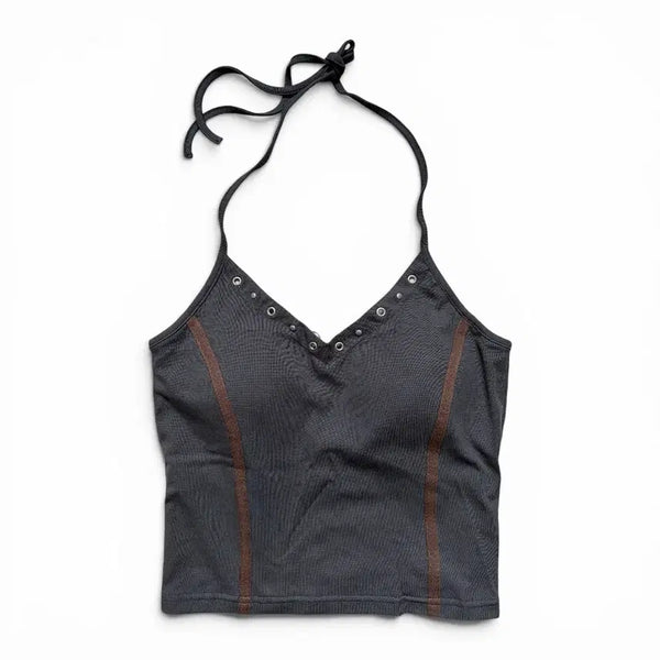 [BUNJANG] Chuu Halterneck Top Charcoal / 새상품) chuu 츄 홀터넥 탑 차콜