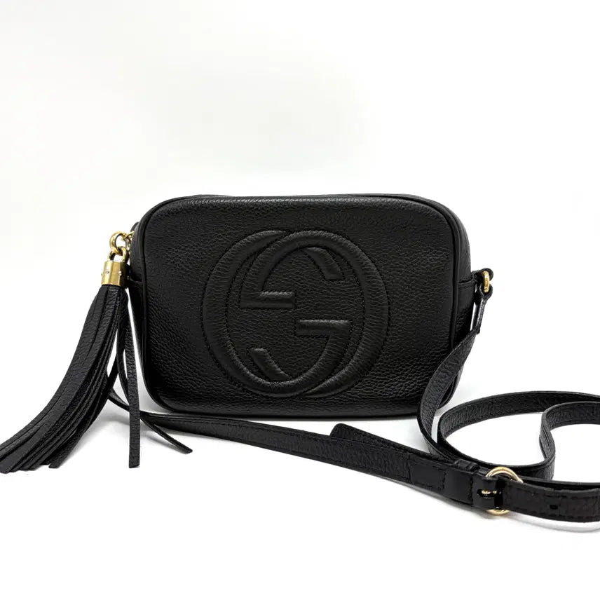 [BUNJANG] Gucci Soho Disco Camera Bag Black Leather / 구찌 테슬 소호 디스코 크로스백 카메라백 블랙 (308364)
