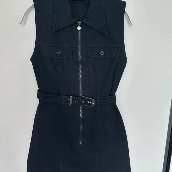 [BUNJANG] Fendi FF Jacquard Pattern Belted Vintage Dress / 펜디(FENDI Jeans) FF 주카 패턴 벨트 원피스 정품