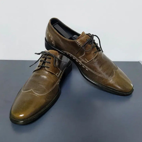 [BUNJANG] SODA HOMME Cowhide Wingtip Dress Shoes Brown/Khaki 255mm / 소다 옴므 소가죽 윙팁 드레스 슈즈 (255mm)