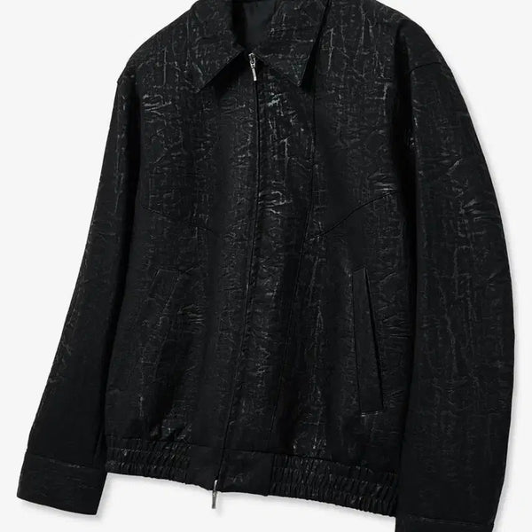 [BUNJANG] SEEZ Rtember Wrinkled Line Leather Blouson Jacket / 시즈 SEEZ 로템버 링클드 라인 레더 블루종 가죽자켓 L