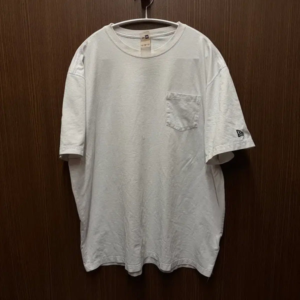 [BUNJANG] New Era Basic Short Sleeve T-Shirt White / 뉴에라 기본 반팔 화이트
