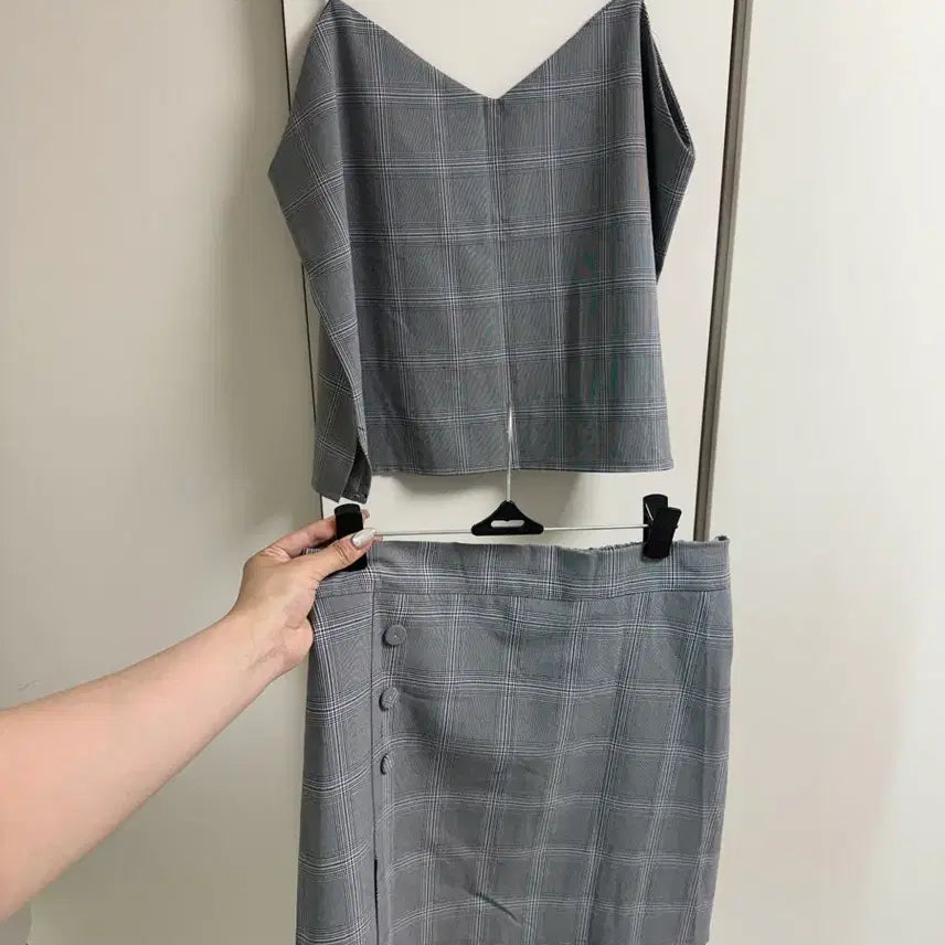 [BUNJANG] Check Bustier & Skirt Set / 체크 뷔스티에 & 치마 세트 (세트가격)