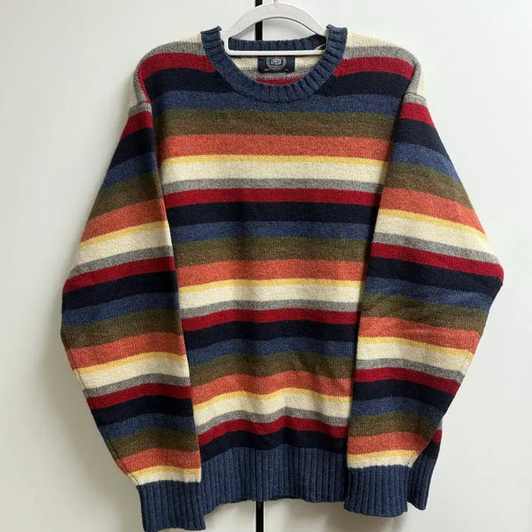 [BUNJANG] J.Press Multicolor Stripe Knit LL / 제이프레스 j.press 멀티컬러 스트라이프 니트 LL