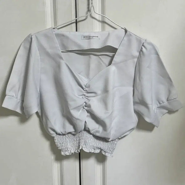 [BUNJANG] Cropped Banding Blouse / 크롭 밴딩 블라우스