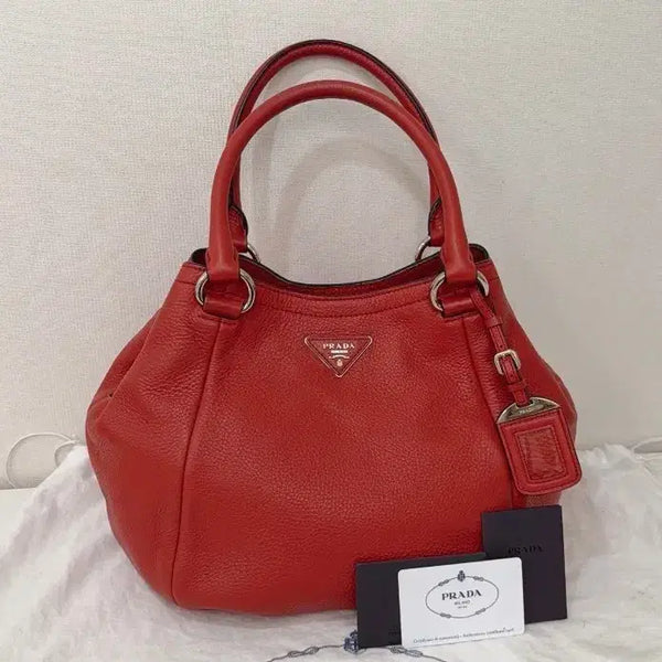 [BUNJANG] Prada Red Leather Tote Bag / 프라다 레드 레더 토트백정품 상태좋음