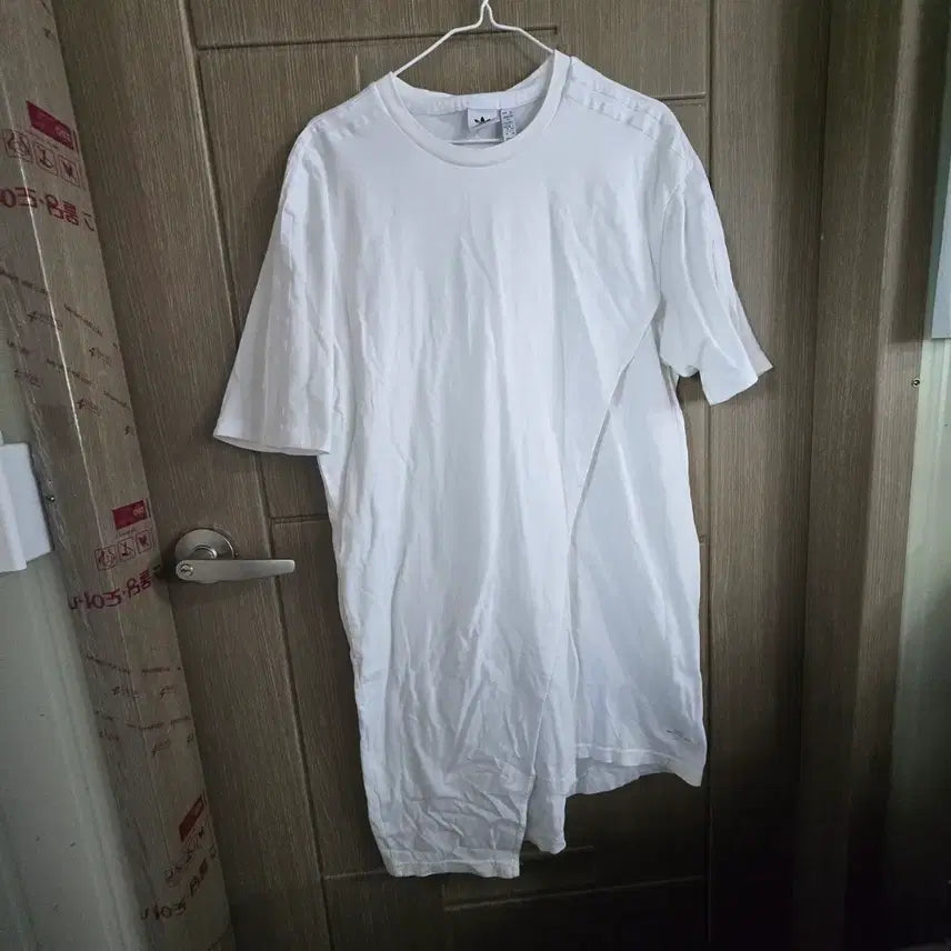 [BUNJANG] Adidas Three-Stripes Long Sleeve T-Shirt / 아디다스 삼선 흰색 롱 반팔 티셔츠