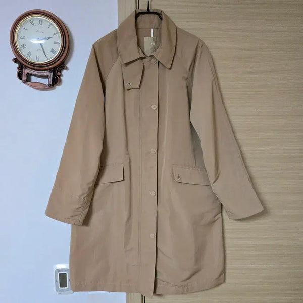 [BUNJANG] Beanpole Lady's Beige Synthetic Long Safari Jumper - Size M / 빈폴레이디스 베이지 화섬 롱 사파리 점퍼