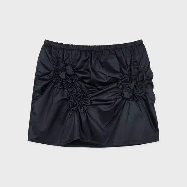[BUNJANG] SINOON Flower Scrunch Skirt Navy / 시눈 스커트 Flower Scrunch Skirt