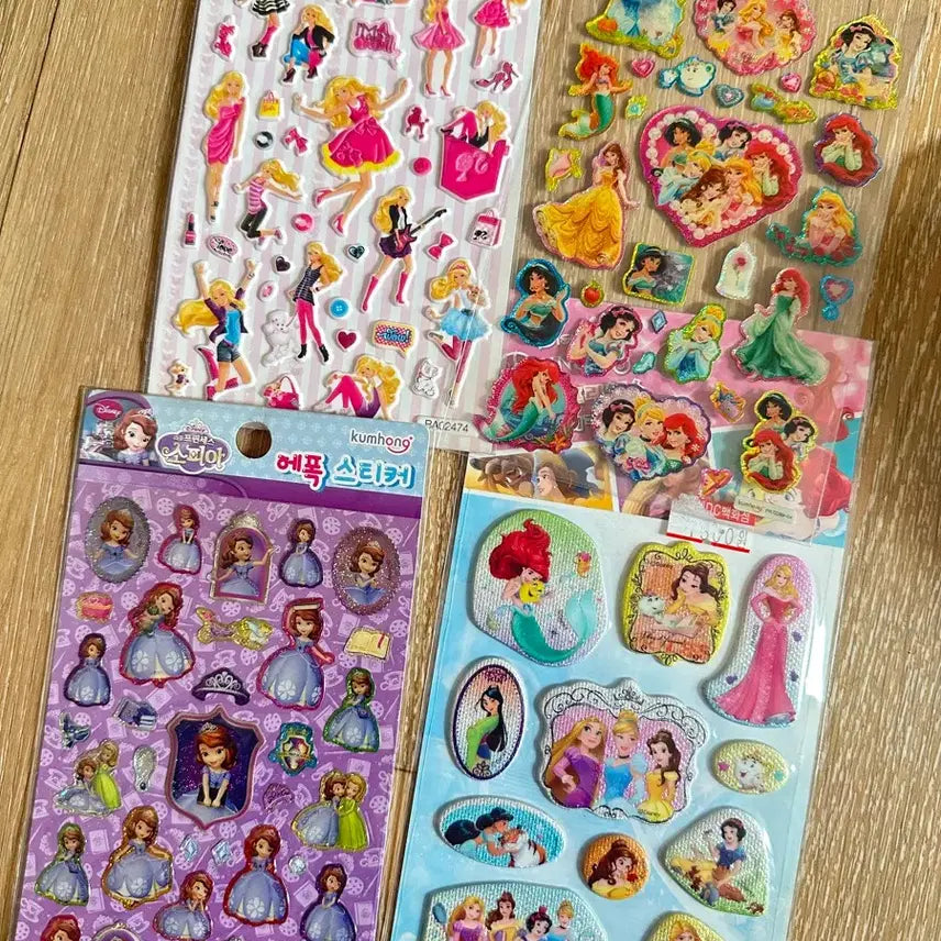 [BUNJANG] Disney Princess Sofia Barbie Classic Ddakku Stationery Sticker Set / 세트 디즈니 프린세스 소피아 바비 고전다꾸 문구 스티커