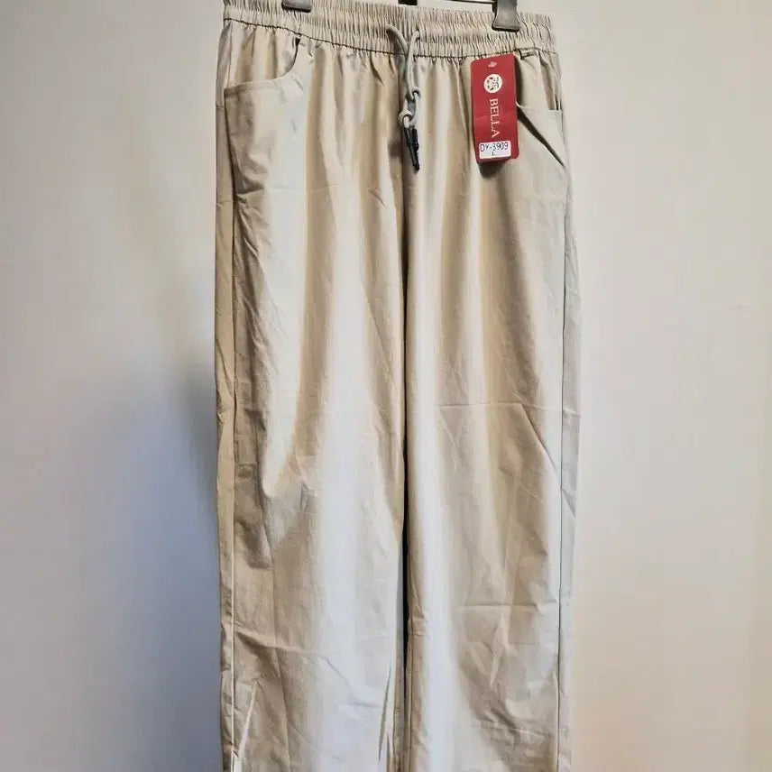 [BUNJANG] BELLA Women's Banding Wide Pants Beige L / (새상품)베이지 여성 밴딩 여름바지 L