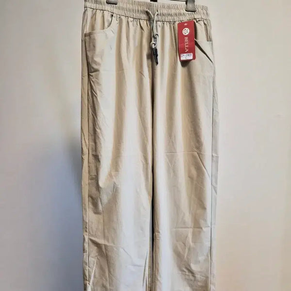 [BUNJANG] BELLA Women's Banding Wide Pants Beige L / (새상품)베이지 여성 밴딩 여름바지 L