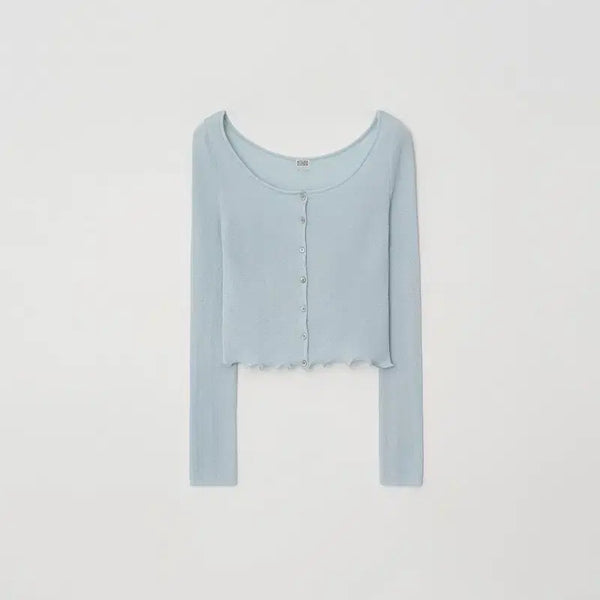 [BUNJANG] Atelier Edition Sheer Embroidery Cardigan - Light Blue / 아뜰리에에디션 가디건 Sheer Embroidery Cardigan