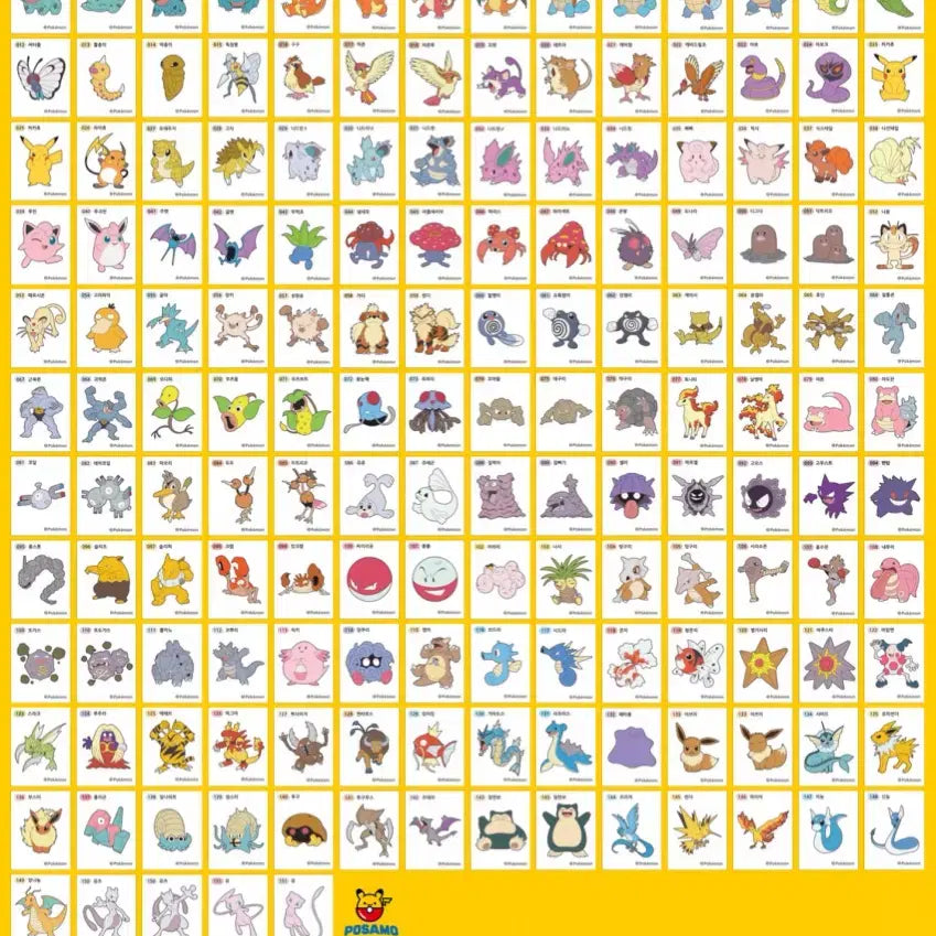[BUNJANG] Pokemon Sticker Set Gen 1 & 2 (Mew & Mewtwo Included) / 포켓몬 띠부씰 1.2세대 (뮤 뮤츠 포함)저렴하게 팝니다
