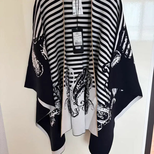 [BUNJANG] Escada Striped Pattern Poncho / 에스까다 판초