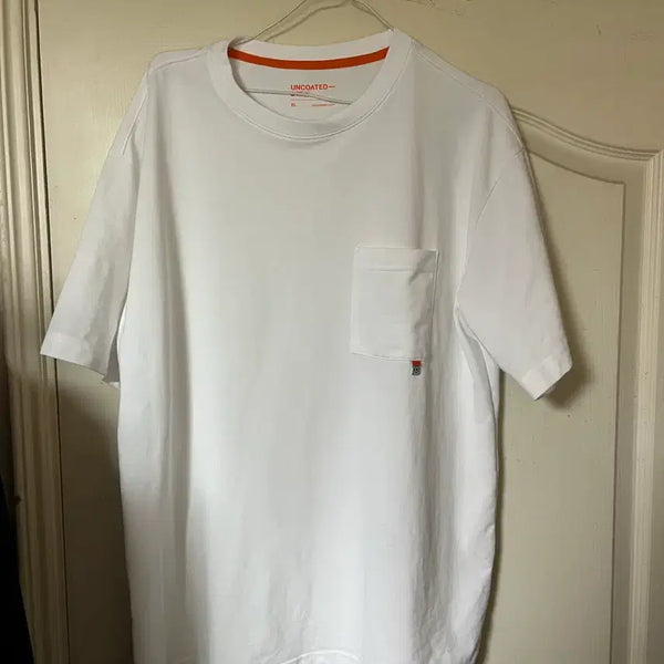 [BUNJANG] Uncoated Short Sleeve T-Shirt White / 언코티드 반팔 티셔츠 화이트